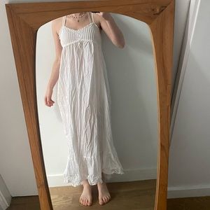 Victoria's Secret White Cotton Chemise Slip Dress